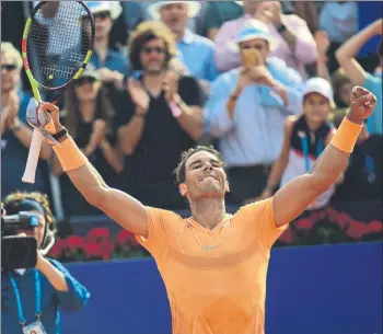  ?? FOTO: MANEL MONTILLA ?? Rafa Nadal aportó los mejores momentos de tenis con Goffin en un primer set de grandísimo nivel