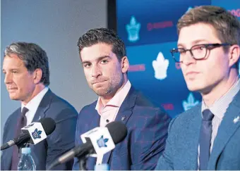  ?? CARLOS OSORIO TORONTO STAR ?? The seven-year contract former GM Kyle Dubas gave John Tavares started a domino effect of the Maple Leafs losing valuable assets for nothing simply to become salary-cap compliant, Nick Kypreos writes.