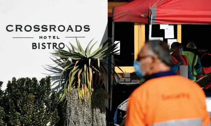  ?? Photograph: Joel Carrett/AAP ?? NSW chief health officer, Dr Kerry Chant, says the source of the Crossroads Hotel coronaviru­s cluster is still unknown, but speculates that it was a visitor from Melbourne.