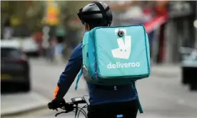  ?? Photograph: James Veysey/Rex/Shuttersto­ck ?? Deliveroo reported 35.8m orders in the third quarter compared with 22.6m in the same period last year.