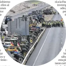  ?? J. Sánchez / EP ?? Protesta con tractores en el acceso a un polígono en Navarrete, La Rioja, ayer.