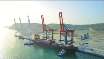  ?? LIU TIAN / XINHUA ?? Gwadar Port in Pakistan has been given a new lease on life due to the developmen­t of the China-Pakistan Economic Corridor.