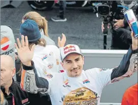  ?? FOTO: EFE ?? Jorge Lorenzo, el día de su despedida de MotoGP en Valencia