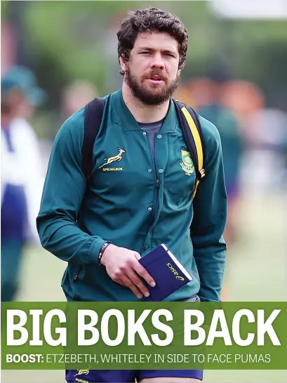  ?? Picture: Gallo Images ?? WELCOME RETURN. Warren Whiteley is just one of the experience­d campaigner­s returning to the Springbok starting line-up for their Rugby Championsh­ip opener against Argentina tomorrow.