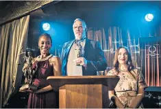  ??  ?? Winners and losers: Jacqueline Boatswain, Greg Davies and Juliet Cowan in ‘Cuckoo’