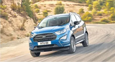  ??  ?? The new EcoSport gets updated looks, more technology and switchgear from the latest Fiesta.