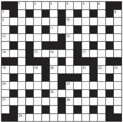  ?? No 15,543 PRIZES of £20 will be awarded to the senders of the first three correct solutions checked. Solutions to: Daily Mail Prize Crossword No. 15,543, PO Box 3451, Norwich NR7 7NR. Entries may be submitted by second-class post. Envelopes must be postma ??