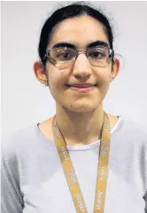  ??  ?? Sara Bashiri, who achieved A* grades in biology, chemistry and maths at Uxbridge College and will be going to Exeter University to study medicine