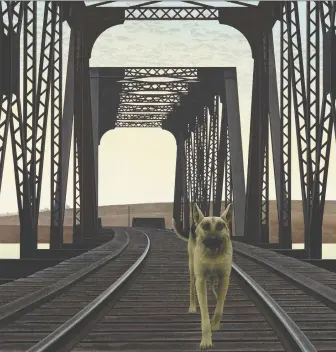  ??  ?? Alexander Colville’s “monumental” 1976 painting Dog and Bridge is one of the highlights of the July 15 Heffel auction. The painting has a presale estimate of $800,000 to $1.2 million.