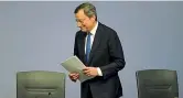  ??  ?? Mario Draghi (72 anni) alla conferenza stampa della Bce
