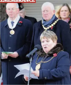  ?? 051116reme­mbrance_16 ?? Lest we forget Provost Eileen Logan was among those present