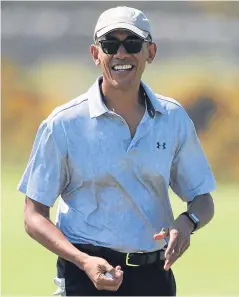  ?? Picture: PA. ?? Former US president Barack Obama at the Old Course in St Andrews during his visit to Scotland in May.