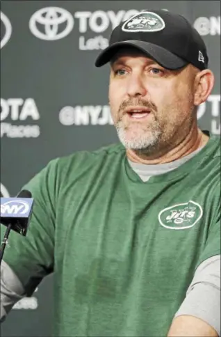  ?? JULIO CORTEZ -- ASSOCIATED PRESS FILE ?? John Morton talks to the media at the Jets’ training facility in Florham Park, N.J., last May.