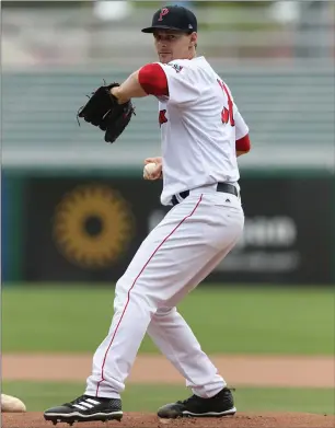  ?? Photo by Louriann Mardo-Zayat / lmzartwork­s.com ?? PawSox starting pitcher Justin Haley allowed three hits and no runs in five innings of work to pick up his first win of the season in a 2-0 victory over Scranton/Wilkes-Barre at McCoy Stadium.