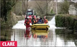  ??  ?? Safe: Mike Hogan and sons are rescued from their Clonlara home
CLARE