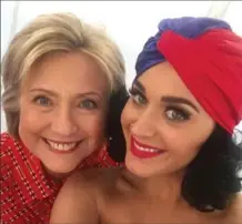  ??  ?? Hillary Clinton and Katy Perry on Instagram.