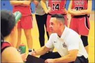  ?? Christian Abraham / Hearst Connecticu­t Media ?? Sacred Heart Academy Head Coach Jason Kirck, seen during a girls basketball game in 2020, needs to address what led to an 88-point win Monday.