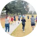  ?? ?? Parkrun is a 5km event run at Russell Park. Participan­ts can walk, jog or run at their own pace.