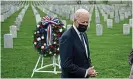  ??  ?? Honouring the fallen: Joe Biden at Arlington cemetery