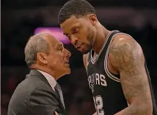  ?? AFP ?? Ettore Messina, 58 anni, con Rudy Gay, 31, ala degli Spurs