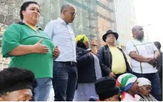  ?? PICTURE: DENZIL MAREGELE ?? SHAKE-UP: ANC provincial executive committee members held a press conference on Adderley Street yesterday.