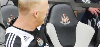  ?? — AFP file photo ?? File photo of a Newcastle coaching staff in the dugout of the St James Park Stadium in Newcastle.