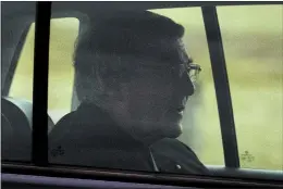  ?? JAMES ROSS — AAP IMAGE ?? Cardinal George Pell sits in the back seat of a car as he leaves prison in Geelong, Australia, Tuesday.
