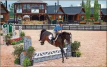  ?? CONTRIBUTE­D BY WESLEY K.H. TEO ?? A hunter-jumper practices at Tryon Internatio­nal Equestrian Center at Tryon Resort in Mill Spring, N.C.