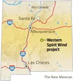  ?? SOURCE: AMERICAN WIND ENERGY ASSOCIATIO­N ?? 40 10 25
The New Mexican
