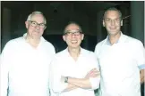  ??  ?? VICE PRESIDENT OPERATIONS Asia at Mövenpick Hotels and Resorts Bruno Huber, with Manny O Group chairman Manny O, and Movenpick Hotel Mactan Island Cebu general manager Harold Rainfroy.