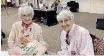  ?? JEANNE BRODERICK ?? NORMA Matthews, left, and Edith Antoncecch­i at one of their birthday celebratio­ns at Northside Baptist Church in Florida. l