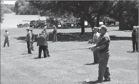  ?? Photo submitted ?? A line of wanna-be fly-fishing anglers figure out how to put the fly where they want it.