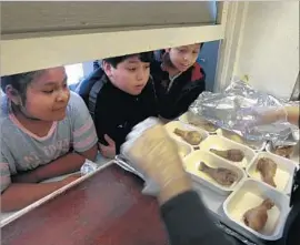  ?? Mel Melcon Los Angeles Times ?? CHICKEN IS a lunchtime favorite of L.A. Unified students, but they haven’t had much of it in more than a year after negotiatio­ns with vendors hit a dead end.