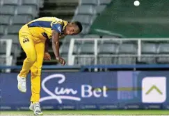  ?? Picture: Sydney Seshibedi/Gallo Images ?? Tshepo Moreki of the Lions during the CSA T20 Challenge match against AET Tuskers at Wanderers Stadium.