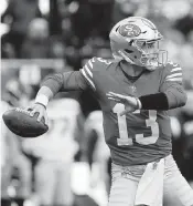  ?? JOSIE LEPE AP ?? 49ers quarterbac­k Brock Purdy threw for 332 yards on Saturday, the second most for a rookie in the playoffs.