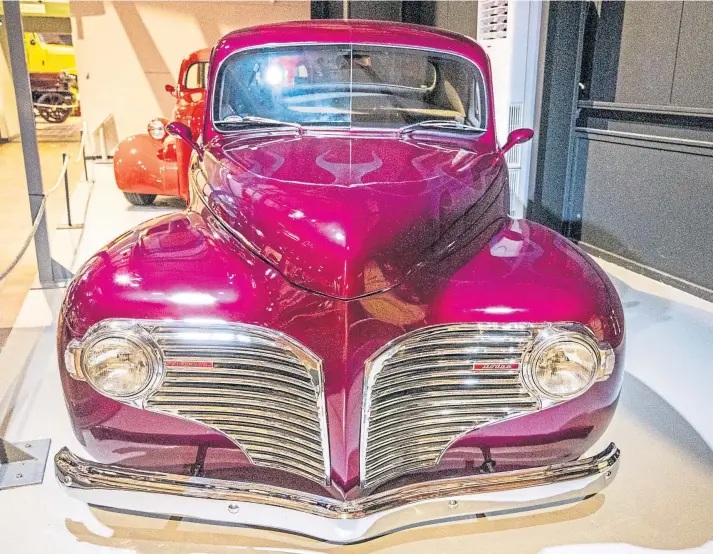  ??  ?? CAR SHOW CHAMPION: The ‘Dreamcatch­er’ street rod, an elegantly customised Dodge Luxury Liner from 1941, is currently on display at Grampian Transport Museum in Alford.
