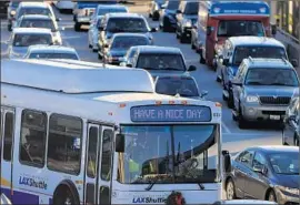  ??  ?? THE RISE in travelers combined with constructi­on is already causing heavy traffic congestion at LAX, where a trip around the terminal can take 30 minutes.