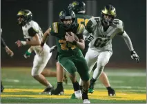  ?? D. ROSS CAMERON — SPECIAL TO THE MARIN INDEPENDEN­T JOURNAL ?? Running back Jonah Lozano, 24, of San Marin breaks free for a big gainer against Maria Carrillo during the first quarter of a North Coast Section Division IV semifinal football game, Nov. 17 in Novato.