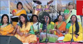  ??  ?? PRAISE SONGS: The Shri Mariammen Temple in Mount Edgecombe held its Easter prayers and festivitie­s over the long weekend. This women’s devotional group, among others, rendered songs to the thousands of devotees who attended.