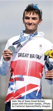  ??  ?? Alex Yee of Team Great Britain poses with the silver medaL. (Photo by Cameron Spencer/Getty Images)