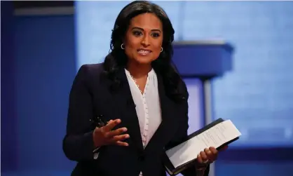  ??  ?? Kristen Welker of NBC moderates the final presidenti­al debate at Belmont University in Nashville last October. Photograph: Brendan Smialowski/AFP/Getty Images