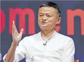  ?? AP FILE PHOTO/FIRDIA LISNAWATI ?? Chairman of Alibaba Group Jack Ma speaks during a seminar in Bali, Indonesia.