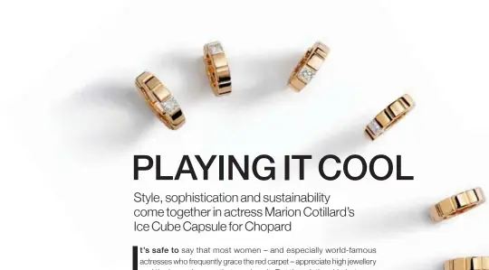  ??  ?? This page and opposite, on Marion Cotillard: Earrings in Fairminedc­ertified ethical 18k yellow gold set with princess-cut diamonds
