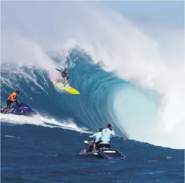  ?? BRIAN BIELMANN / GETTY IMAGES ?? Paige Alms of Victoria, B.C., has become a legend in the male-dominated sport of surfing on Maui Island in Hawaii. At the age of 30, she hopes to qualify for the Canadian team when surfing makes its Olympic debut at the Tokyo 2020 Games.