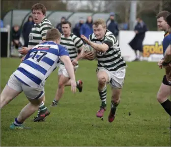  ??  ?? Greystones RFC captain Killian Marmion in action against Dungannon at Dr. Hickey Park.