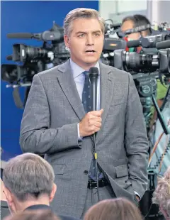  ??  ?? POWER TO ME: CNN journalist Jim Acosta does a stand up before the daily press briefing at the White House.