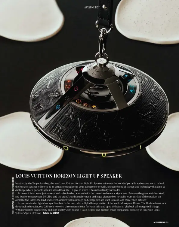 Louis Vuitton Horizon Light Up Speaker Silver