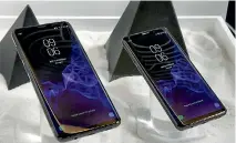  ?? AP ?? The Samsung Galaxy S9+, left, and Galaxy S9 will be available in shops on March 16.