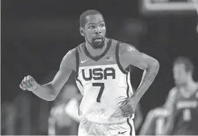  ?? KAREEM ELGAZZAR/USA TODAY SPORTS ?? Forward Kevin Durant became the all-time scoring leader for Team USA at the Olympics, passing Carmelo Anthony.