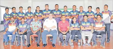  ?? Picture: FIJI FA MEDIA ?? Fiji FA president Rajesh Patel with participan­ts of the FIFA Online Course for Fiji FA Member Associatio­n Futsal Referees at the Fiji FA Headquarte­rs in Vatuwaqa.